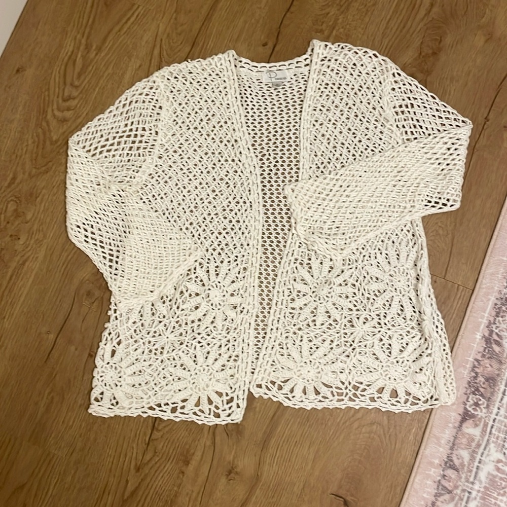 Crochet flower cardigan
